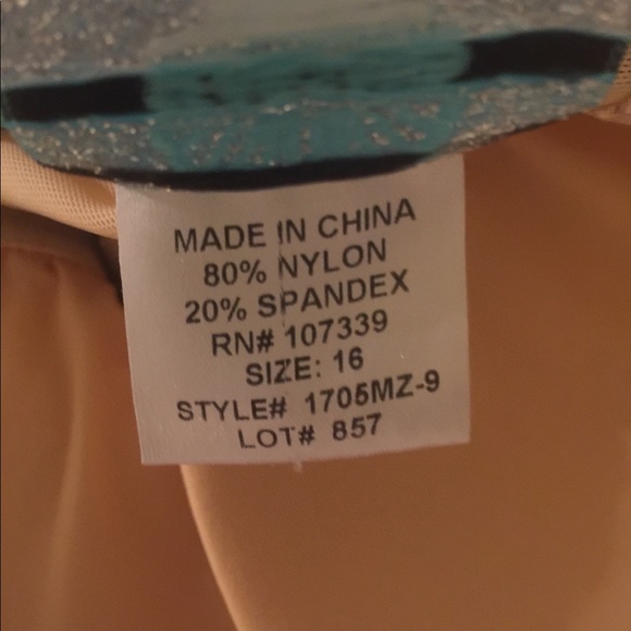 Halter style turquoise and cream swimsuit - Picture 3 of 4